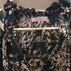 Parker NYC silk open shoulder dress